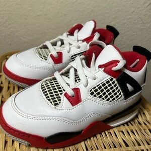 Nike Kids White, Red and Black Basketball Sneakers
